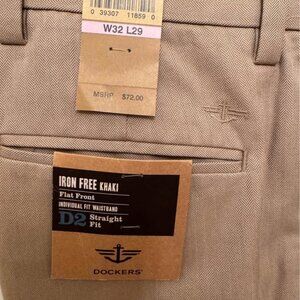 2 Pair Khaki Dockers Pants, W32 L29, 1 Pair New With Tags, 1 Pair Worn 1 Time